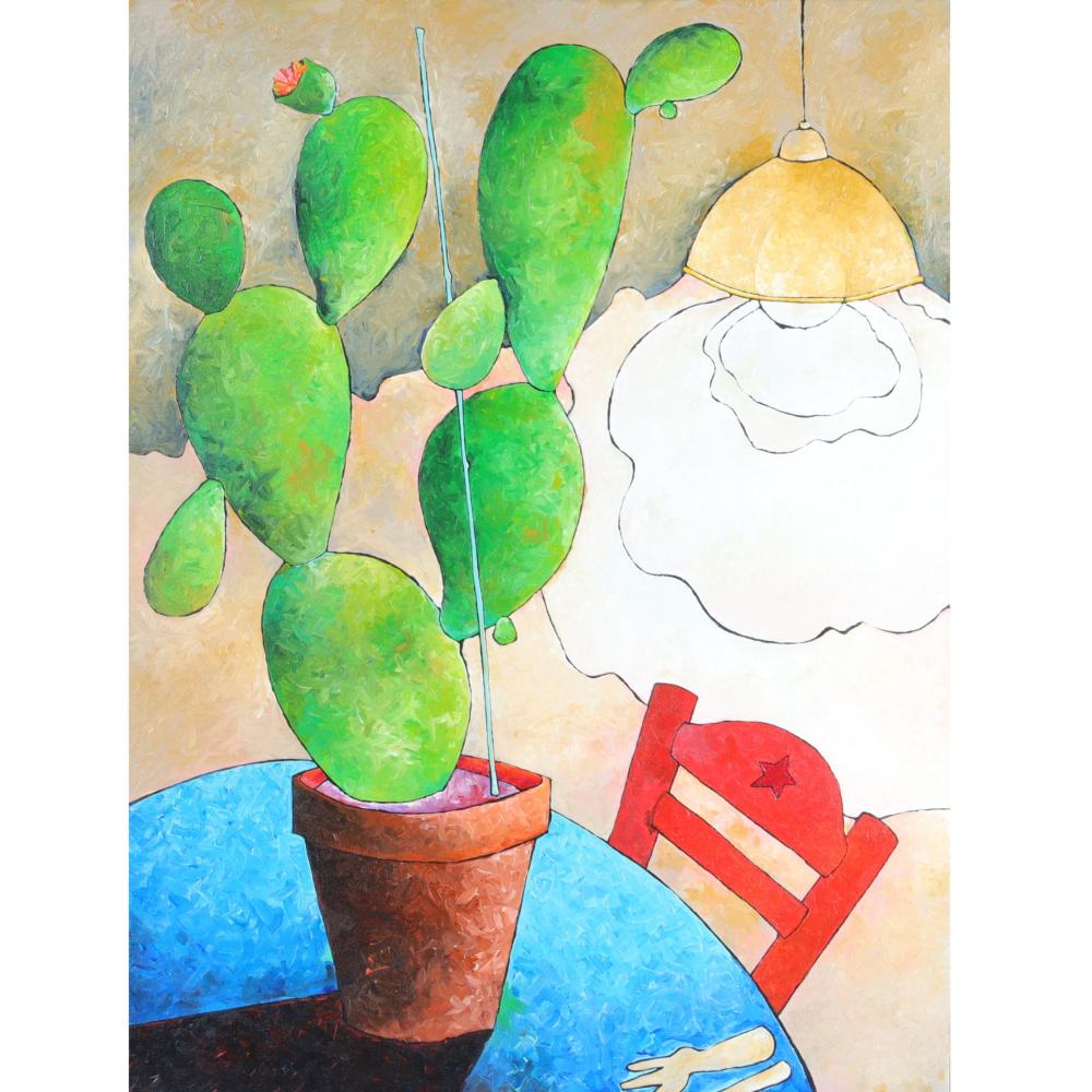 Appraisal: RICHARD DICK HAY INDIANA - RED CHAIR WITH CACTUS OIL