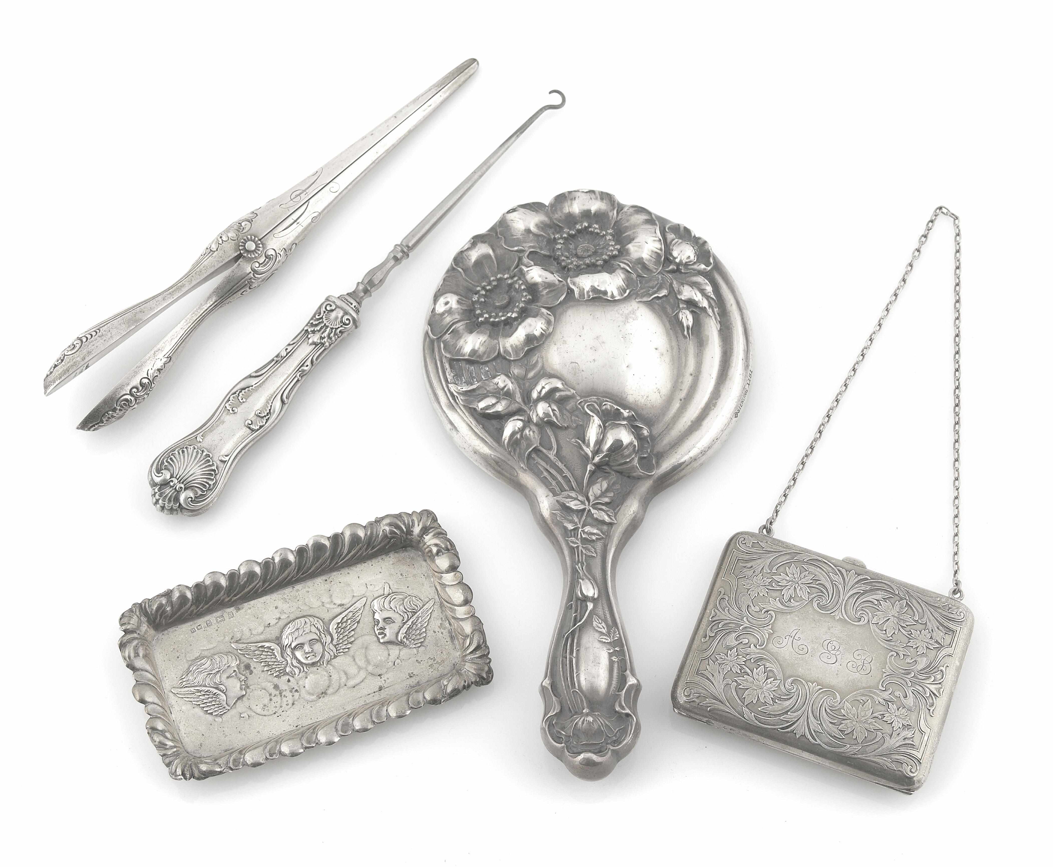 Appraisal: An assembled group of American and English sterling silver vanity