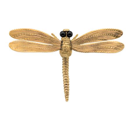 Appraisal: Gold and Black Onyx Dragonfly Brooch Cellino Estimate -