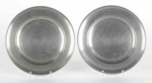 Appraisal: Two Philadelphia pewter plates ca bearing the touch of Robert