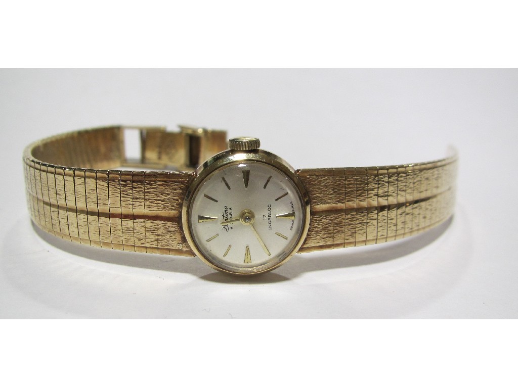 Appraisal: Ladies ct gold bracelet watch by Betima bracelet snapped