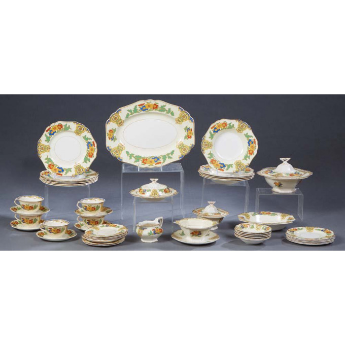 Appraisal: Forty-Three Piece Partial Ivory Dinner Service early th c by