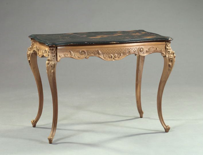 Appraisal: Fine Louis XV-Style Ebonized and Faded Mahogany Writing Table ca