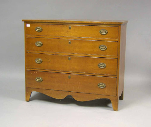 Appraisal: Federal cherry chest of drawers ca h w