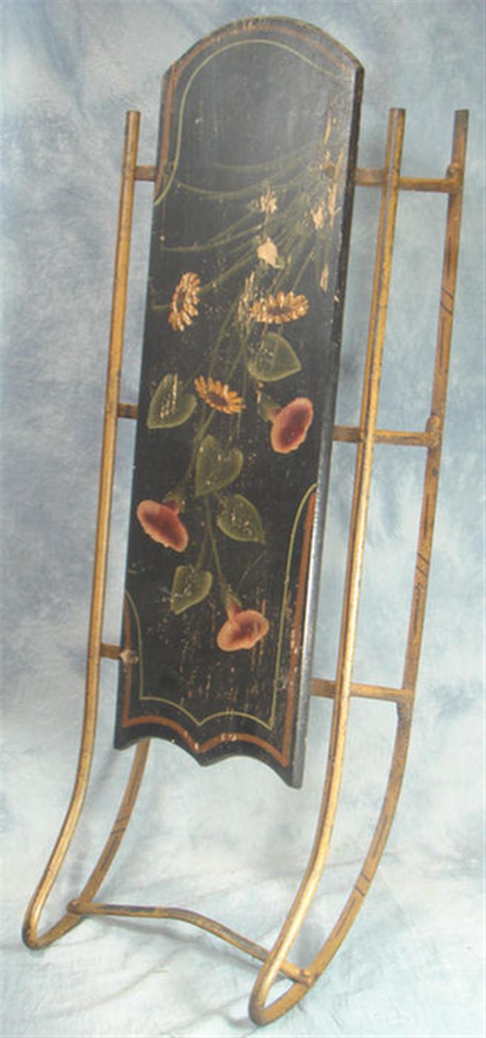 Appraisal: Iron and painted wood sled th c old if not