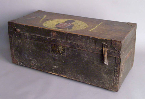 Appraisal: Painted lock box th c h w