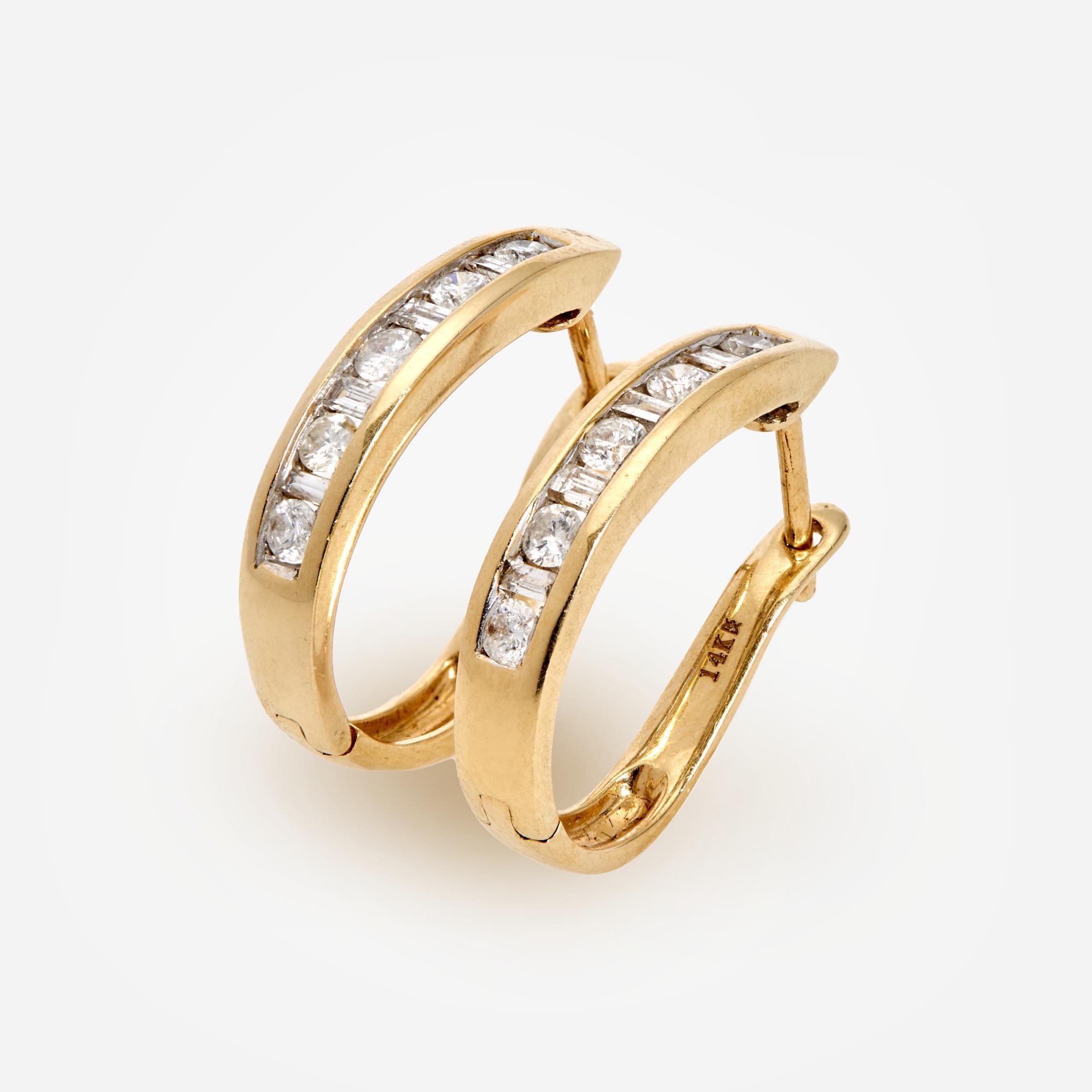 Appraisal: DIAMOND OVAL HOOP HINGED EARRINGS CTW IN K A pair