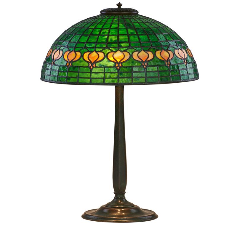 Appraisal: TIFFANY STUDIOS Table lamp Pomegranate shade TIFFANY STUDIOS Pomegranate table