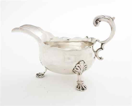 Appraisal: A George II Silver Sauce Boat London maker's mark rubbed