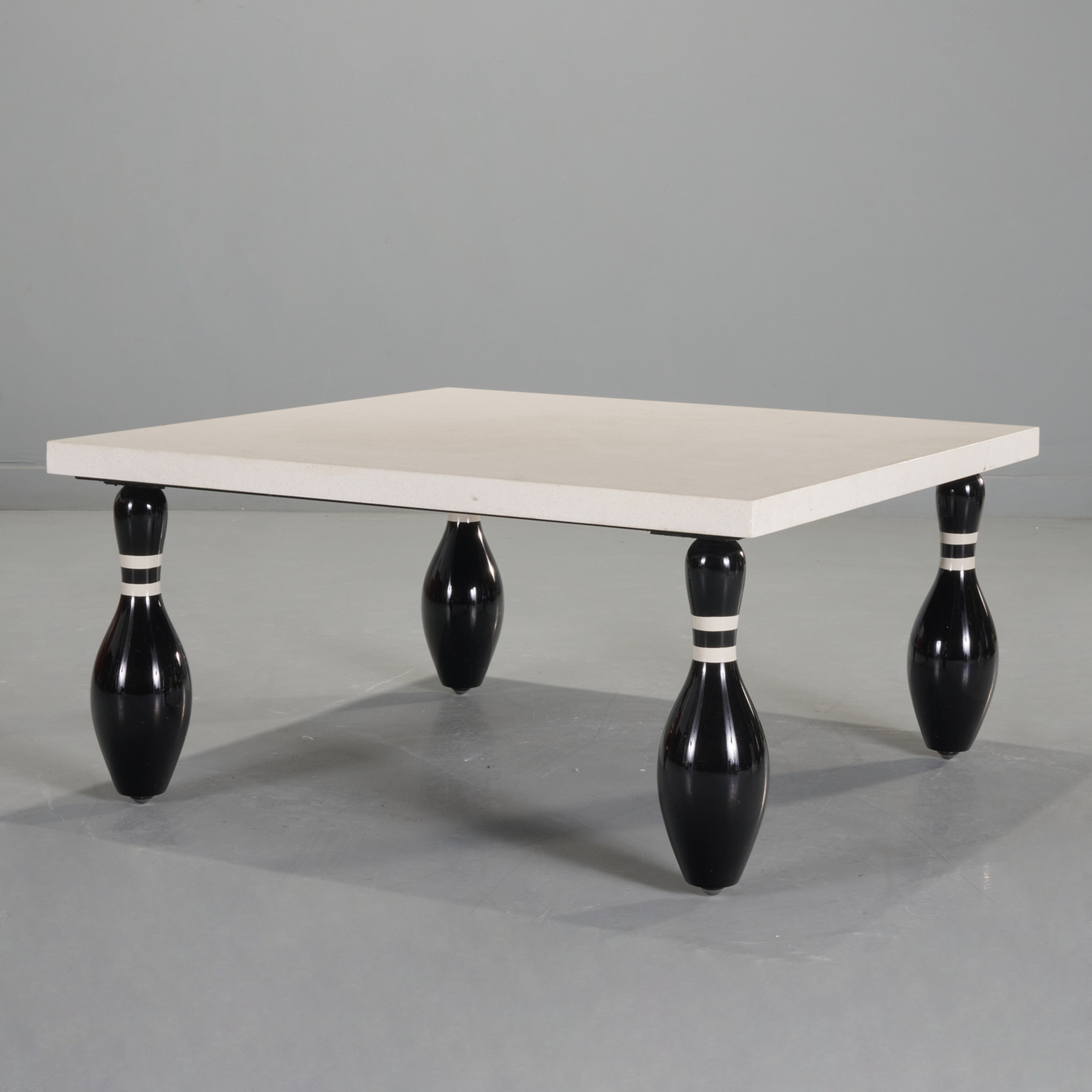 Appraisal: CUSTOM COFFEE TABLE th c USA square white quartz stone