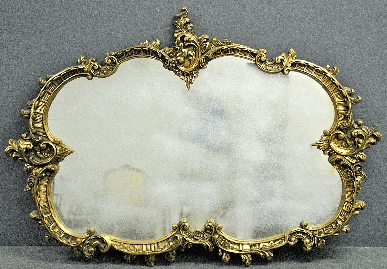 Appraisal: - Large composition gilt framed mirror x -