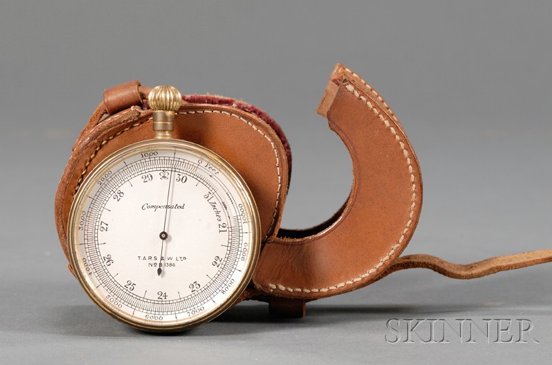 Appraisal: Brass Pocket Altimeter and Barometer by T A R S