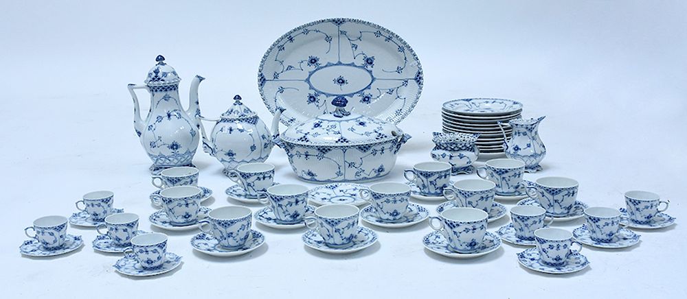 Appraisal: Royal Copenhagen Blue Flute pattern china set Royal Copenhagen Blue