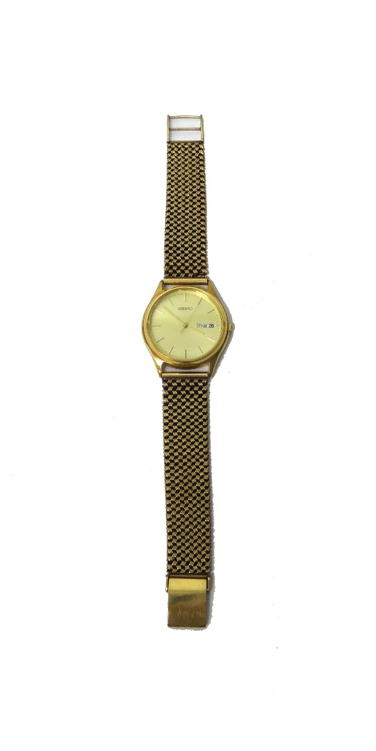 Appraisal: A gentleman's gilt metal fronted Seiko wristwatch on a ct