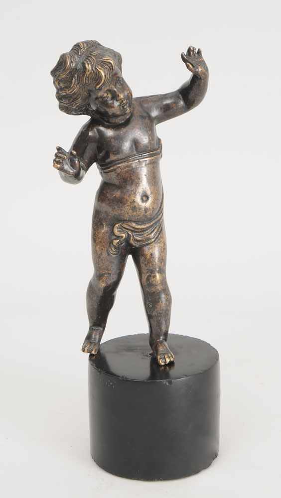 Appraisal: FRENCH BAROQUE BRONZE FIGURE OF A PUTTI Raised on a