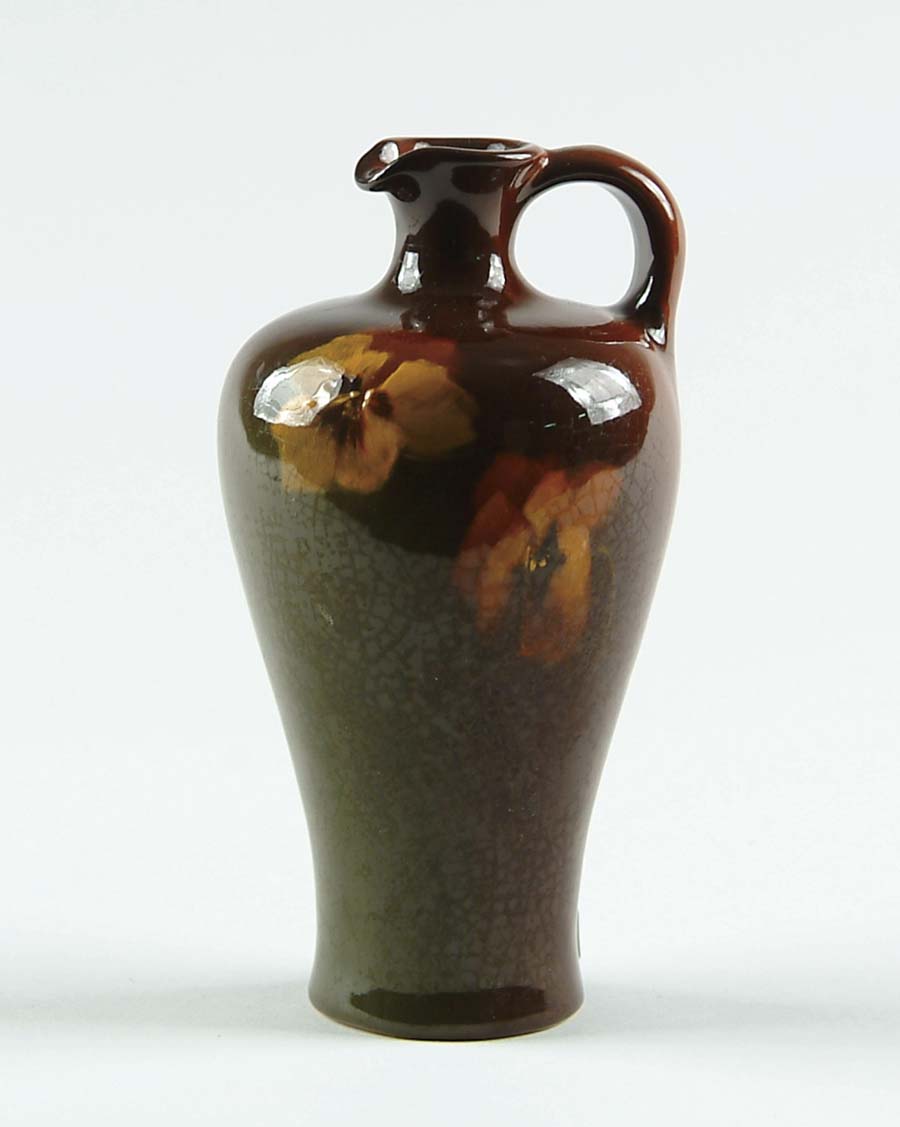 Appraisal: WELLER LOUWELSA EWER Pansy decorated in a brown and green