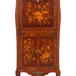 Appraisal: A Continental Marquetry Secr taire Abattant First Half th Century