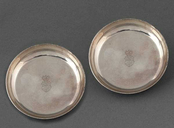 Appraisal: A set of twelve English silver coasters Goldsmiths amp Silversmiths