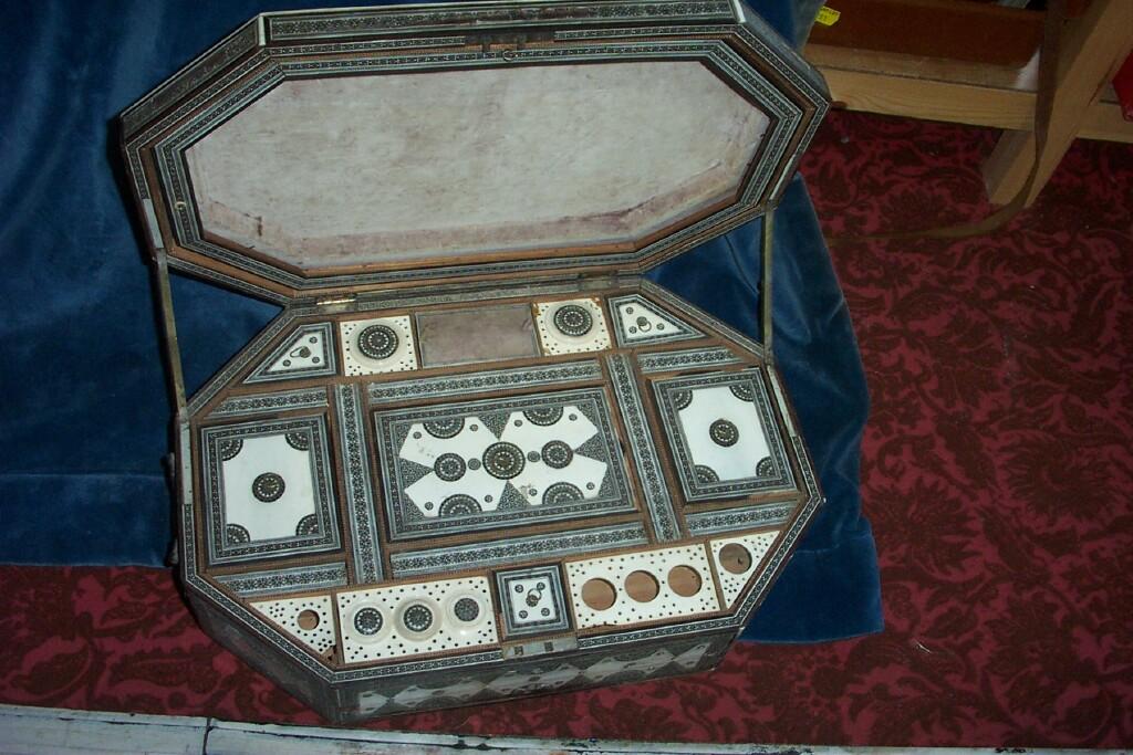 Appraisal: A th century Anglo Indian work box with fitted interior