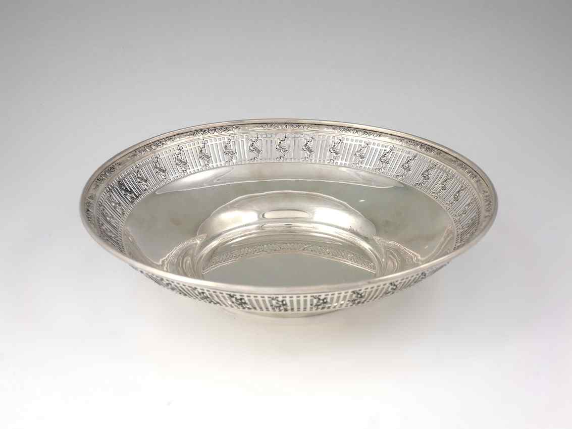 Appraisal: WATSON RETICULATED STERLING BOWL Reticulated rim with floral embellishments Measures