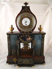 Appraisal: A th c Austrian alarm automaton mantel clock the base