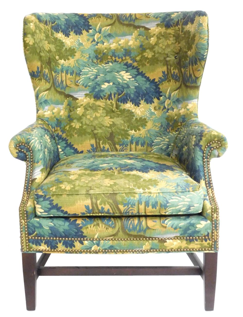 Appraisal: Wing chair by Wesley Hall Hickory N C late th