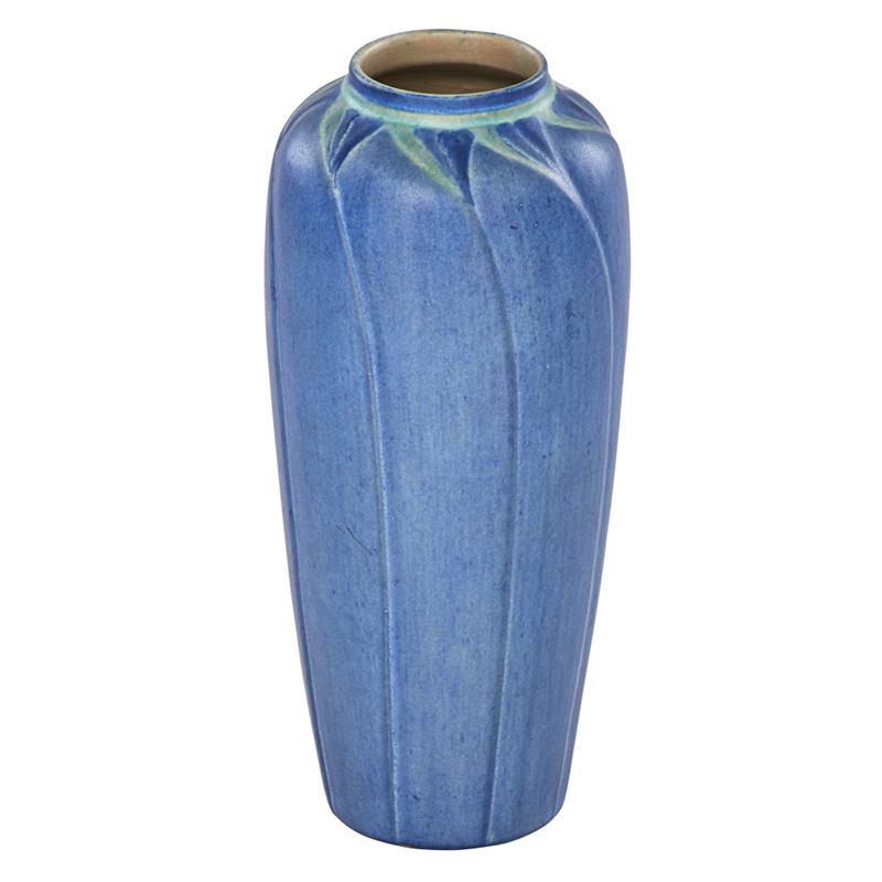 Appraisal: NEWCOMB COLLEGE Tall vase stylized leaves Condition Report Excellent condition