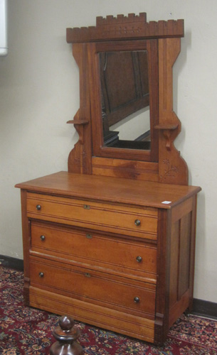 Appraisal: LATE VICTORIAN DRESSER WITH ATTACHED MIRROR American late th century