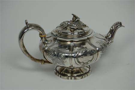 Appraisal: A William IV tea pot by Edward Barton possibly London