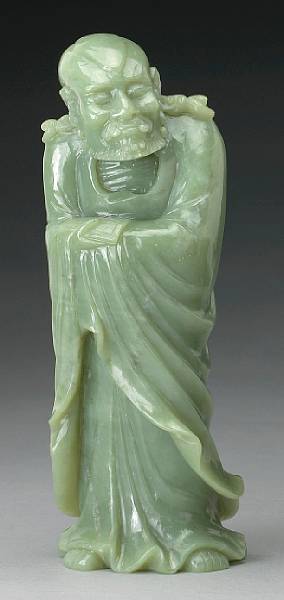 Appraisal: A large celadon jade figure of Bodhidharma th Century The