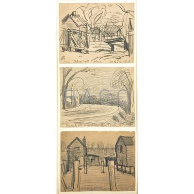 Appraisal: Oscar Florianus Bluemner American - Bloomfield Three graphites on paper