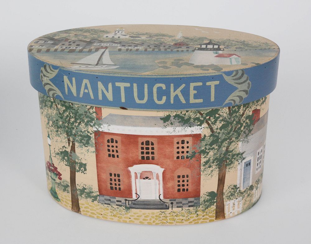 Appraisal: Vintage Betty MacLaren Nantucket Painted Ditty Box Vintage Betty MacLaren