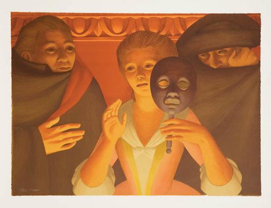 Appraisal: George Tooker b Un Ballo un Maschera Color lithograph signed