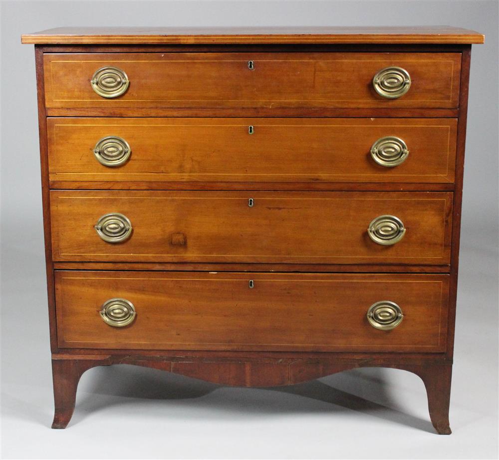 Appraisal: FEDERAL STRING INLAID CHERRYWOOD CHEST OF DRAWERS FIRST QUARTER TH