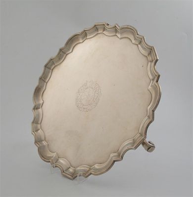 Appraisal: A George II salver of shaped circular outline with a