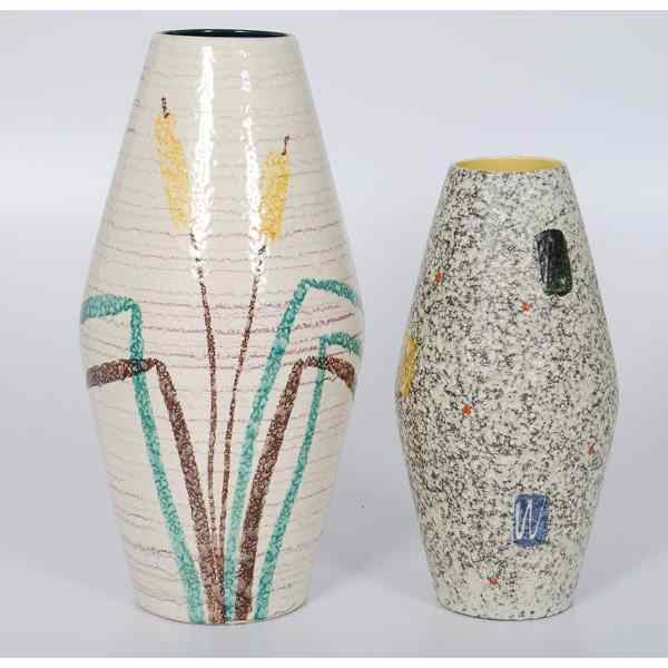 Appraisal: Mid-Century Modern Ceramic Vases Continental Two swelled form ceramic vases