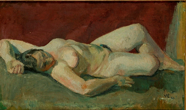 Appraisal: Twentieth Century European School Reclining Nude oil on Linen signed