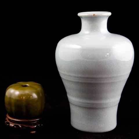 Appraisal: TWO CHINESE MONOCHROME CERAMICS late Qing dynasty th century including