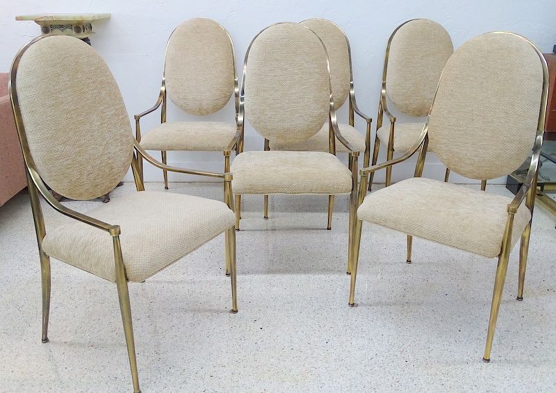 Appraisal: Six Mastercraft Brass Dinning Table chairs Six Mastercraft Brass Dinning