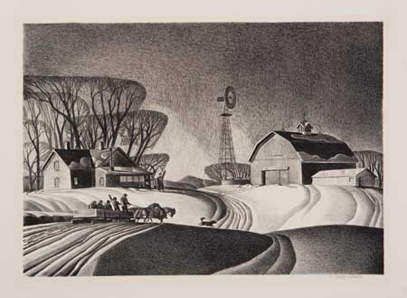 Appraisal: DALE NICHOLS Three lithographs Home for the Holidays Golden Harvest