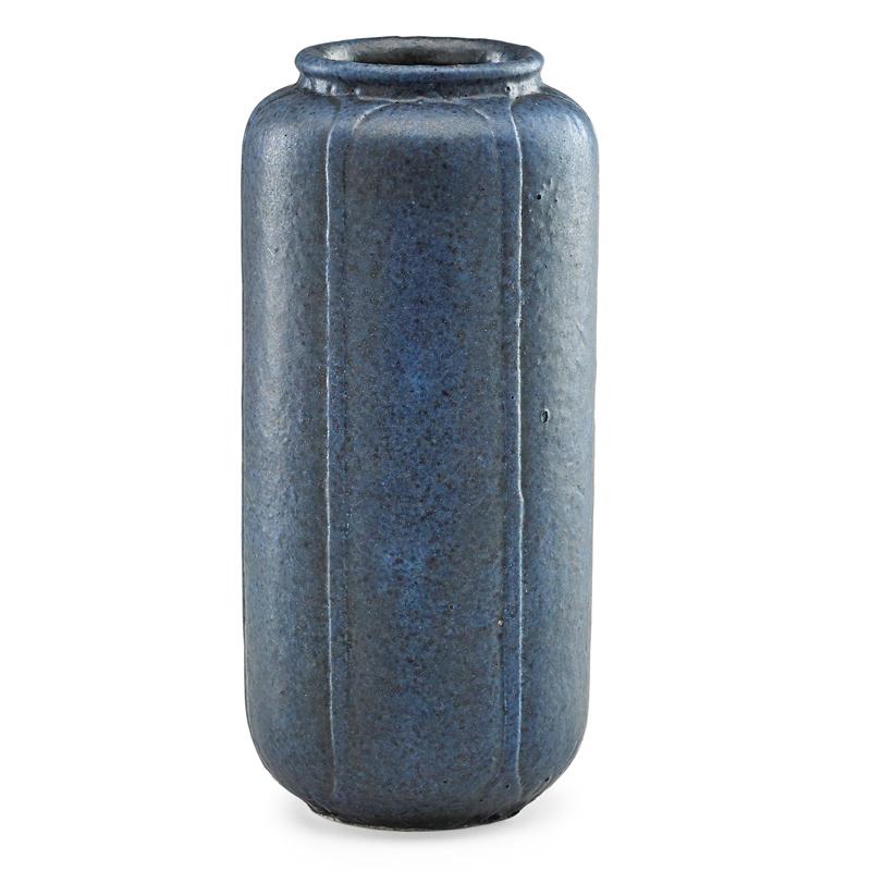 Appraisal: GRUEBY Cylindrical vase blue glaze Condition Report Overall excellent condition