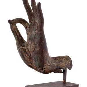 Appraisal: A Bronze Hand of Buddha Late th Early th Century