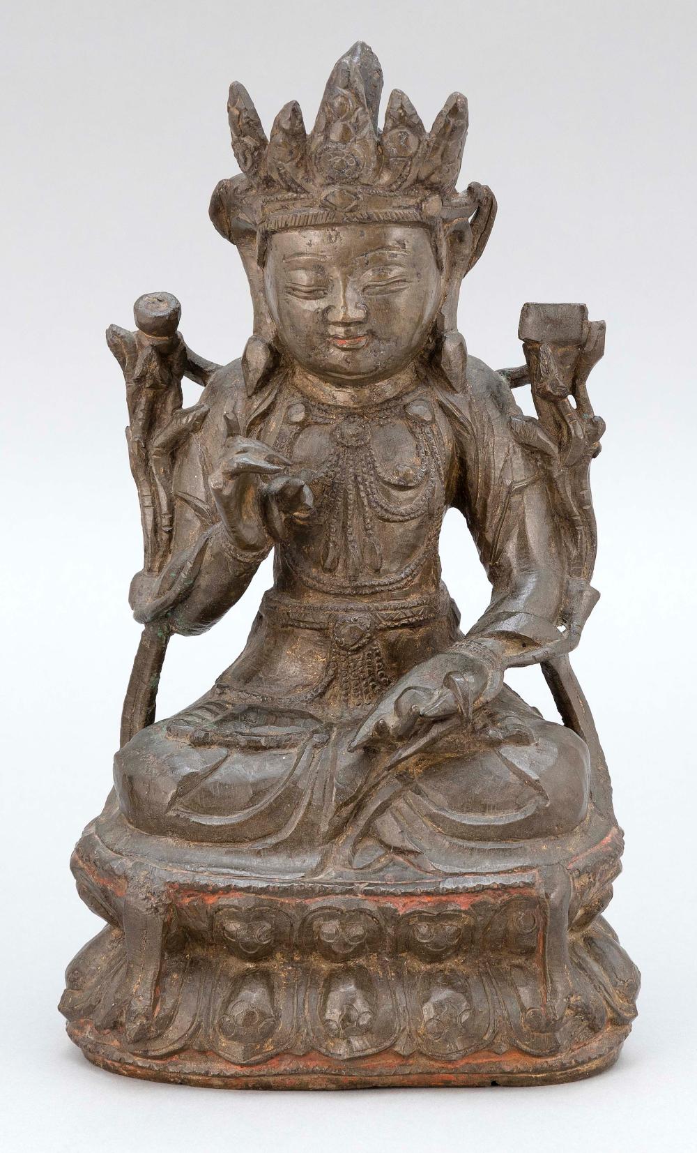 Appraisal: CHINESE BRONZE FIGURE OF TARA TH CENTURY HEIGHT LENGTH CHINESE