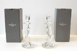 Appraisal: PAIR OF WATERFORD CRYSTAL SEA HORSE CANDLE STICKS