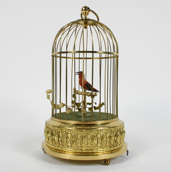 Appraisal: German automaton singing bird in gilt cage In working condition