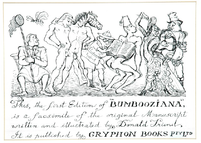 Appraisal: Donald Friend - Edition Page Illustration from 'Bumbooziana' ink inscription