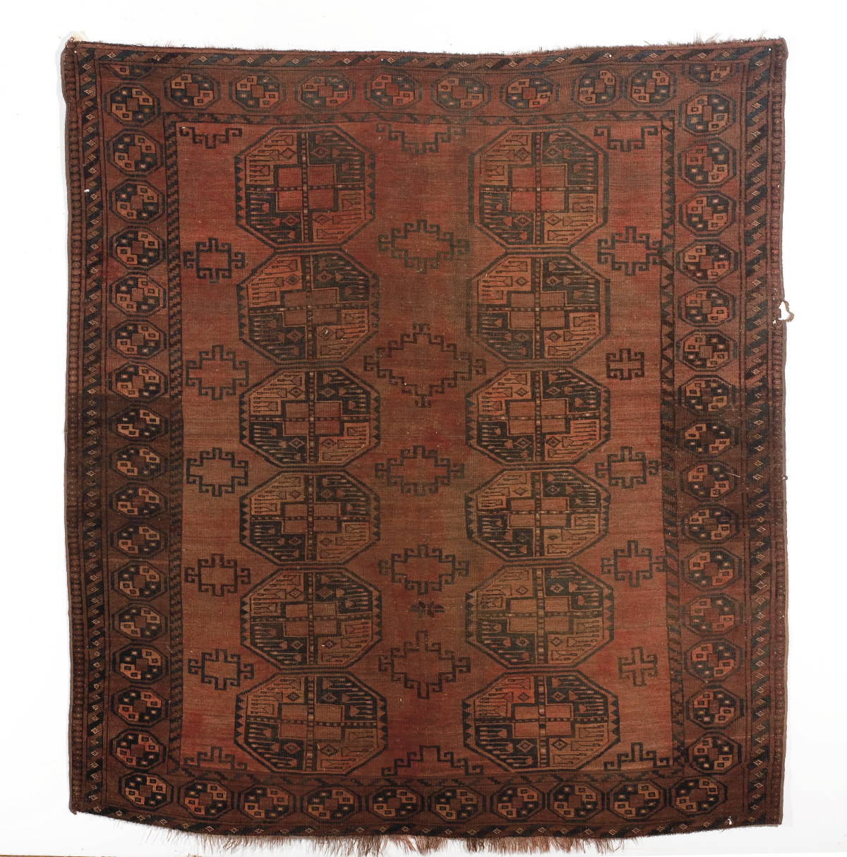 Appraisal: AFGHAN ERSARI MAIN CARPET CIRCA The brick red field with