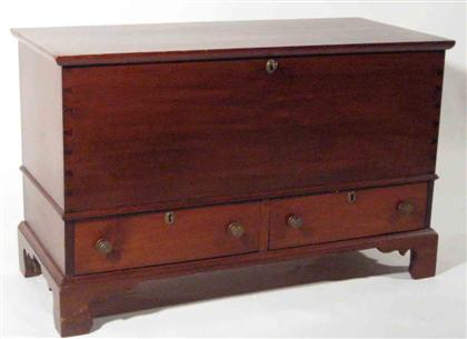 Appraisal: Cherry blanket chest The rectangular lift lid on case with