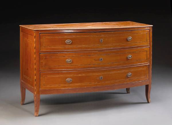 Appraisal: An Italian Neoclassical inlaid fruitwood chest of drawers late th