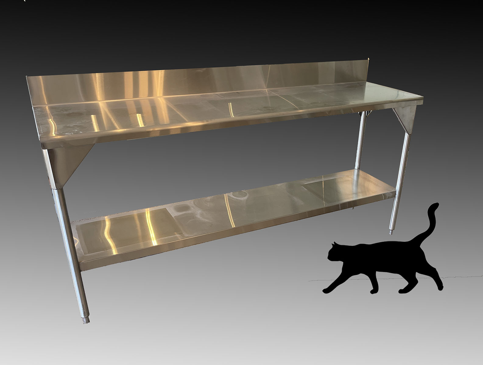 Appraisal: STAINLESS STEEL PREP WORK TABLE Approx '' h x ''